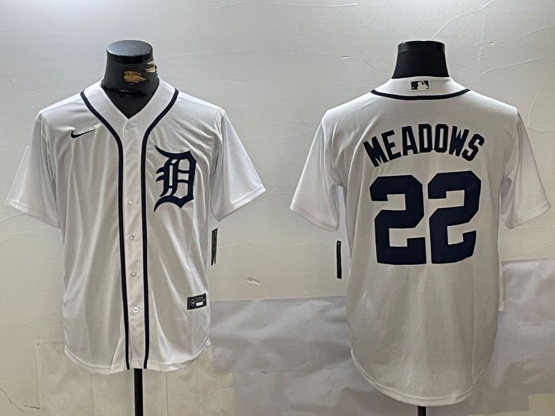 Men Detroit Tigers #22 Meadows White Game 2024 Nike MLB Jersey->indianapolis colts->NFL Jersey